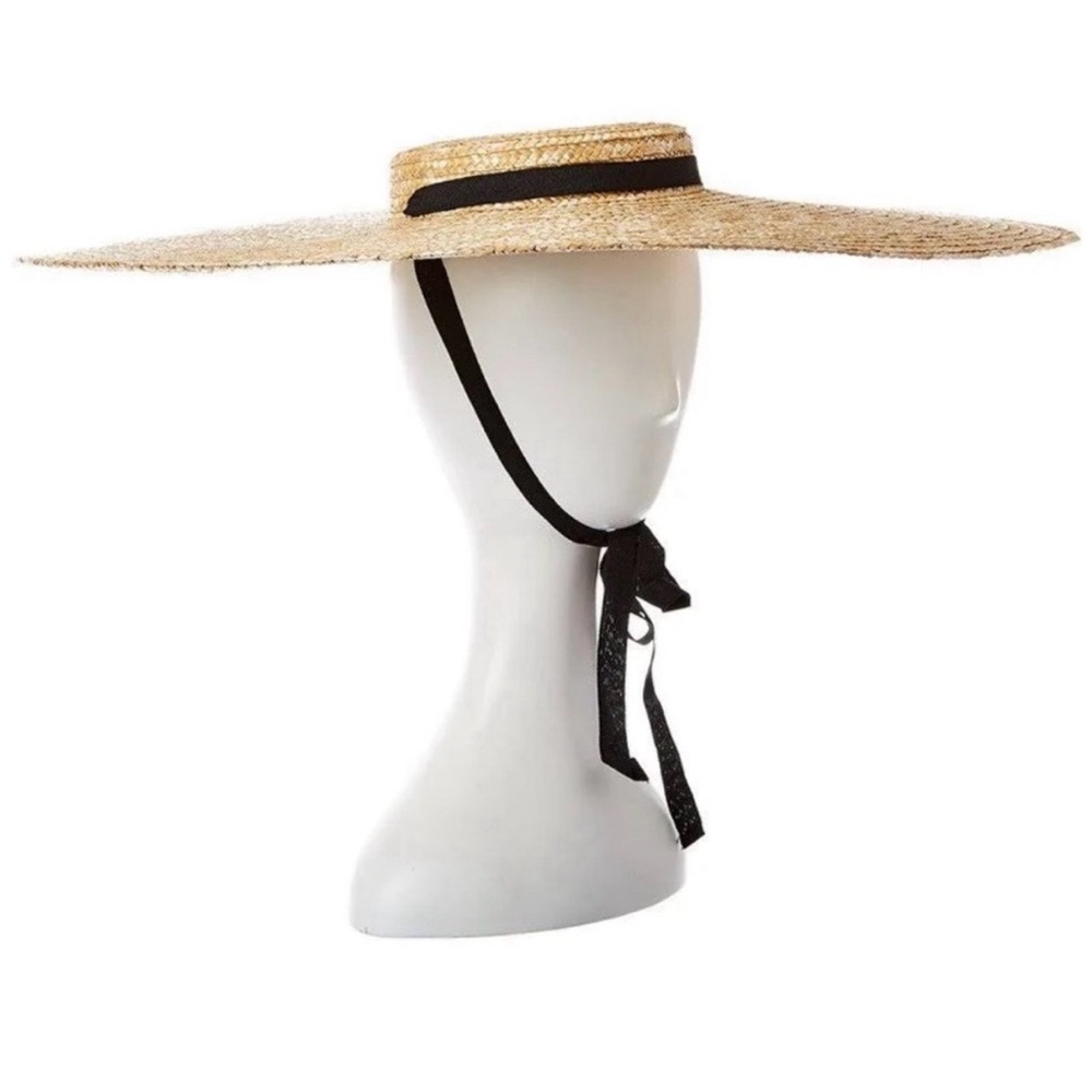 Jacquemus Straw Hat with Black Ribbon